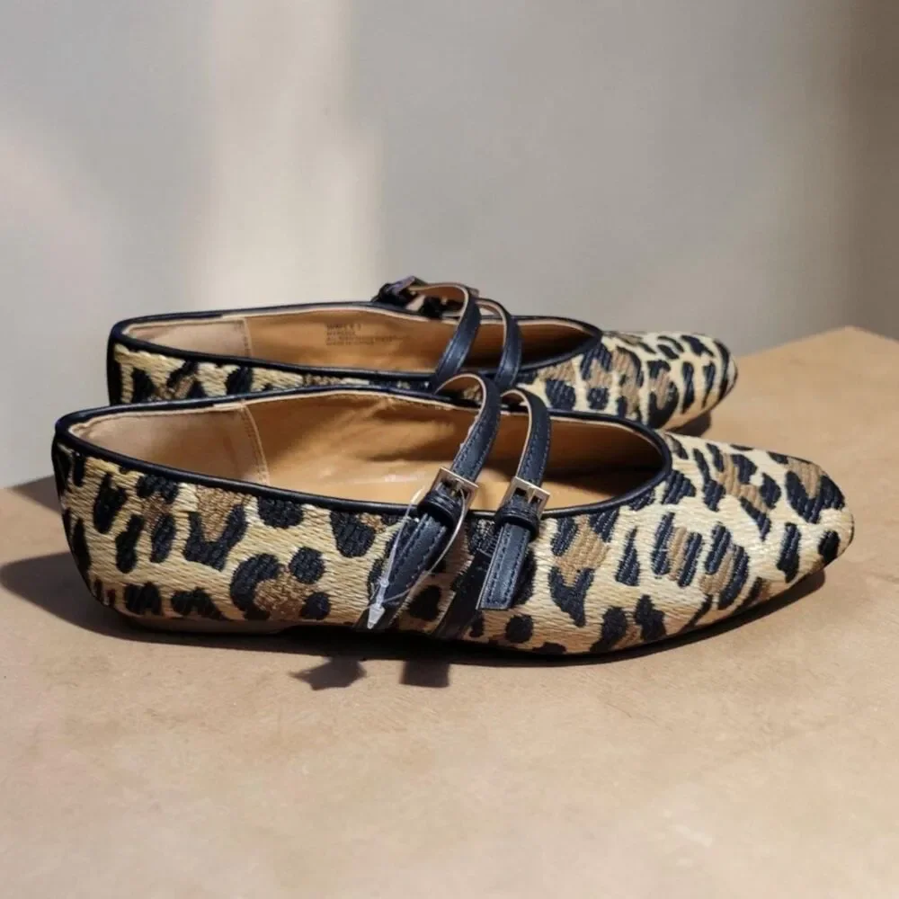 DV Leopard Mary Jane Balletcore Flats